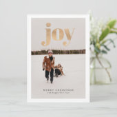 Invitation Gold Elegant Simple Family Christmas Card (Debout devant)