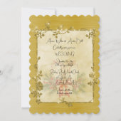 Invitation Gold Elegant Sparkly Frame After Christmas Wedding (Devant)