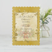 Invitation Gold Elegant Sparkly Frame After Christmas Wedding (Debout devant)