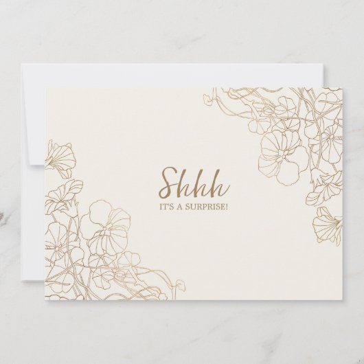 Invitation Gold Elegant Surprise Photo 40e anniversaire (Dos)