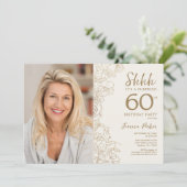 Invitation Gold Elegant Surprise Photo 60e anniversaire (Debout devant)