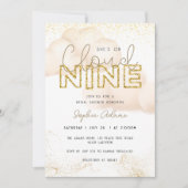 Invitation Gold Elle est sur Cloud Nine Fête des mariées (Devant)