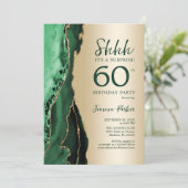 Invitation Gold Emerald Green Agate Surprise 60e anniversaire (Debout devant)