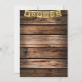 Invitation Gold Espagnol Cowboy Occidental Anniversaire Bois  (Dos)