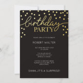 Invitation Gold Et Black Anniversaire (Devant)