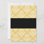 Invitation Gold et Black Damask New Years Eve Party (Dos)