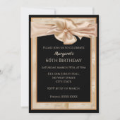 Invitation Gold et Black Elegant 60e anniversaire pour femmes (Devant)