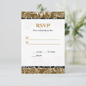Invitation Gold et Black Elegant Wedding Réponse (Debout devant)