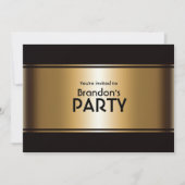 Invitation Gold et Black Music Notes Party (Devant)