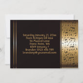 Invitation Gold et Black Music Notes Party (Dos)