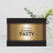 Invitation Gold et Black Music Notes Party (Debout devant)