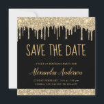 Invitation Gold et Black Parties scintillant Sweet 16 Enregis<br><div class="desc">Sweet sixteen de Parties scintillant de luxe en or et noir à gouttes - 16 Fête d'anniversaire de la fille Enregistrer la date Invitation. Cette invitation est parfaite pour la Parties scintillant étincelante Sweet 16th Birthday Party qui cherche à célébrer dans Rose Rose Gold.</div>