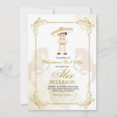 Invitation Gold et blanc Espagnol Mexicain Boy Charro (Devant)