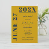 Invitation Gold et Blue Graduation Party (Debout devant)