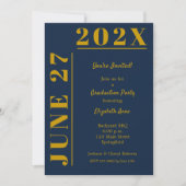 Invitation Gold et Blue Graduation Party (Devant)