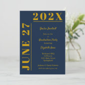 Invitation Gold et Blue Graduation Party (Debout devant)