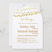 Invitation Gold et cuivre Garland Mariage de police moderne (Devant)