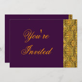 Invitation Gold et Deep Purple Party (Devant / Derrière)
