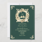 Invitation Gold et Emerald Green Mariage (Devant)