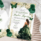 Invitation Gold et Emerald Green Royal Princess Quinceañera