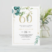 Invitation Gold et Eucalyptus 60ème anniversaire (Debout devant)