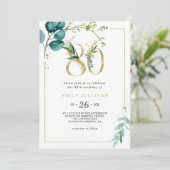 Invitation Gold et Eucalyptus fête du 80e anniversaire (Debout devant)