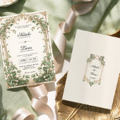 Invitation Gold et Green Eucalyptus Greenery Wedding Invitati