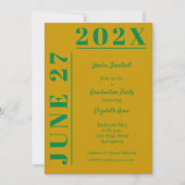 Invitation Gold et Green Graduation Party (Devant)