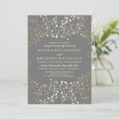 Invitation Gold et Grey Baby's Breath Engagement Party (Debout devant)