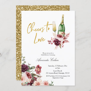 Invitation Gold et Marsala se réjouissent d'aimer l'invitatio