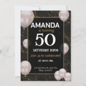 Invitation Gold et noir fête du 50e anniversaire (Devant)