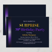Invitation Gold et Purple Surprise 70e anniversaire (Devant / Derrière)