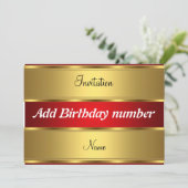 Invitation Gold et Red Anniversaire (Debout devant)