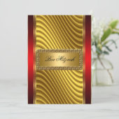 Invitation Gold et Red Bar Mitzvah (Debout devant)