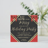 Invitation Gold et Red Holiday Party (Debout devant)