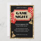 Invitation Gold et Red Parties scintillant Board Jeu Night su (Devant)