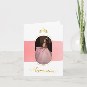 Invitation Gold et Rose rose photo Quinceanera