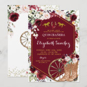Invitation Gold et Rouge Bourgogne Occidentale Charra Quincea (Devant / Derrière)