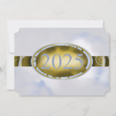 Invitation Gold et Sky-Blue Graduation Floral 2025 Party (Devant)