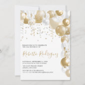 Invitation Gold Et White Anniversaire (Devant)