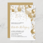 Invitation Gold Et White Anniversaire<br><div class="desc">Une invitation design à la fête d'anniversaire à thème or et blanc, pour tout âge, avec un arrière - plan blanc classique et une police de caractères élégante, parfait pour lui ou elle. L'invitation est facilement personnalisée en changeant le nom, la date, l'heure, le jour, le lieu et rsvp. Tous...</div>