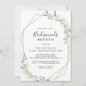 Invitation Gold Eucalyptus Bridesservatrices Brunch Shower (Devant)