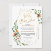 Invitation Gold Eucalyptus Green Baby shower virtuel (Devant)