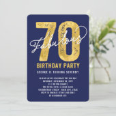 Invitation Gold Fabulous 70th Birthday Party (Debout devant)