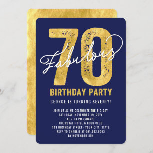 Invitation Gold Fabulous 70th Birthday Party