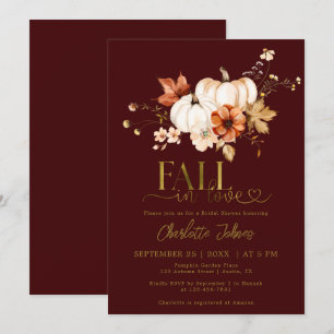 Invitation Gold Fall In Love Bourgogne Citrouille Fête des ma