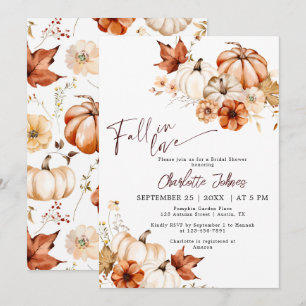 Invitation Gold Fall In Love Bourgogne Citrouille Fête des ma