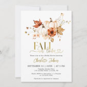 Invitation Gold Fall In Love Crème Citrouille Fête des mariée (Devant)