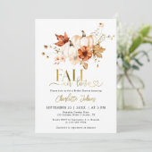 Invitation Gold Fall In Love Crème Citrouille Fête des mariée (Debout devant)