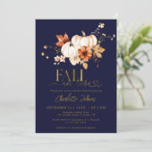 Invitation Gold Fall In Love Marine Cream Citrouille Fête des (Debout devant)